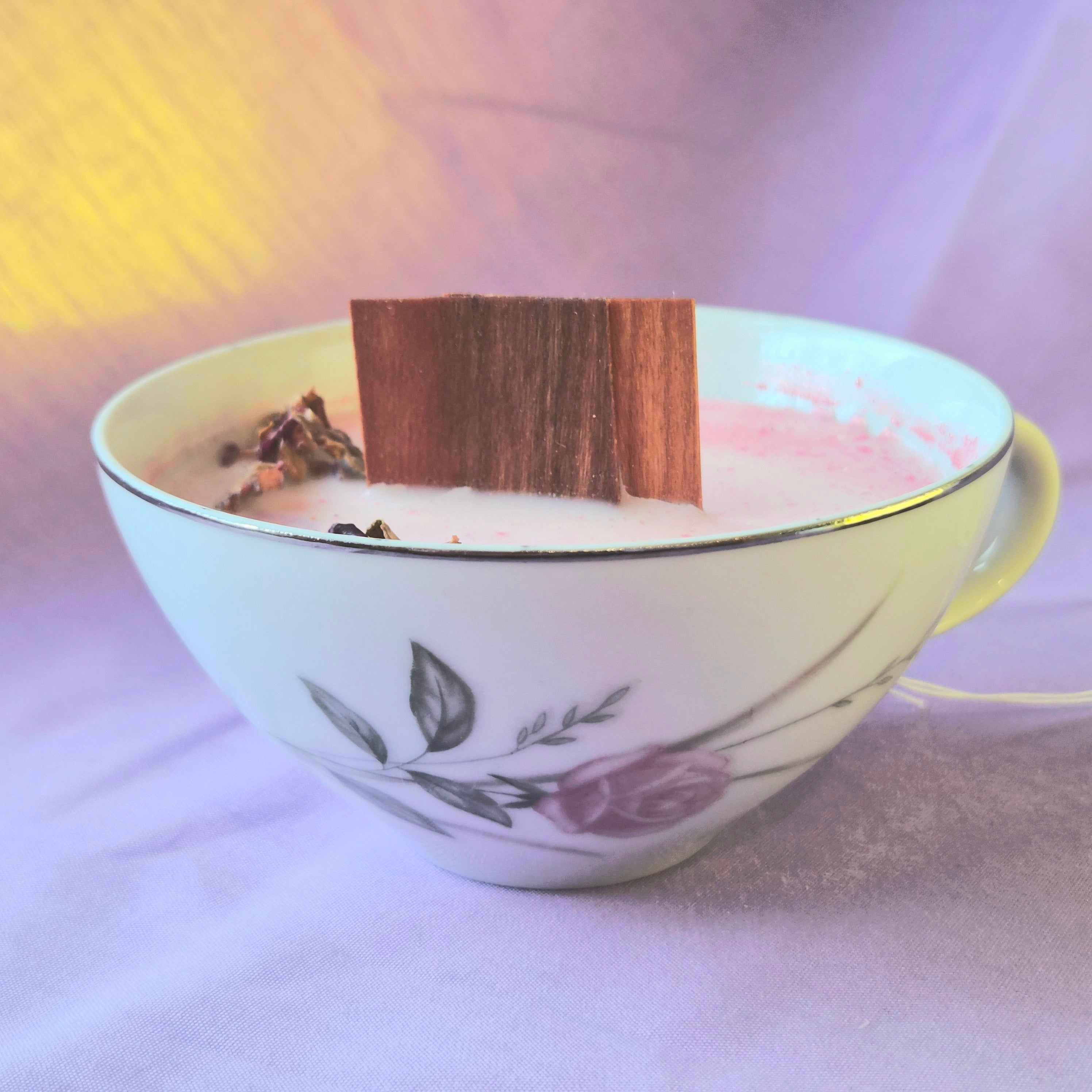 Vanilla Rose Vintage Teacup Candle