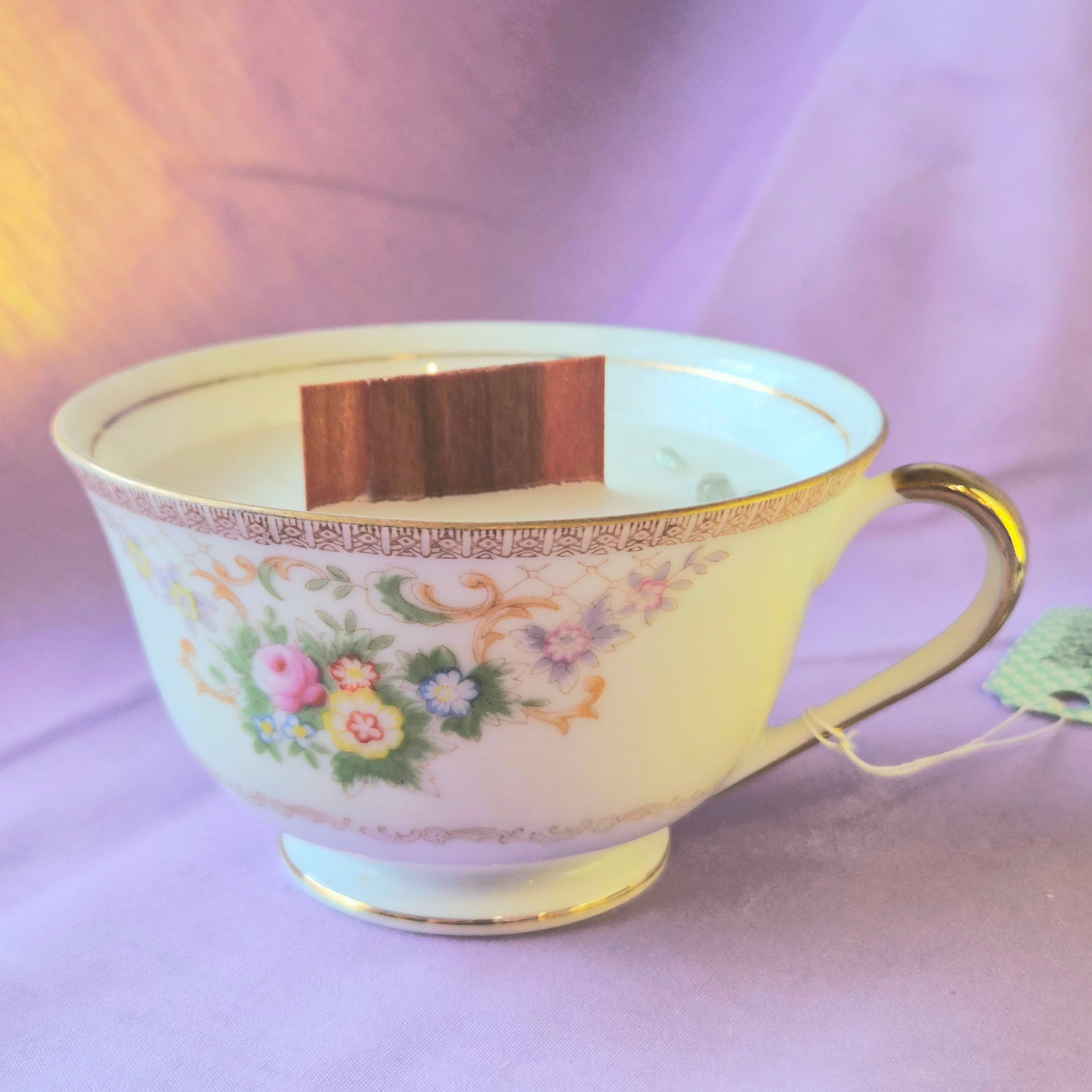 Lavender Moonstone Vintage Teacup Candle