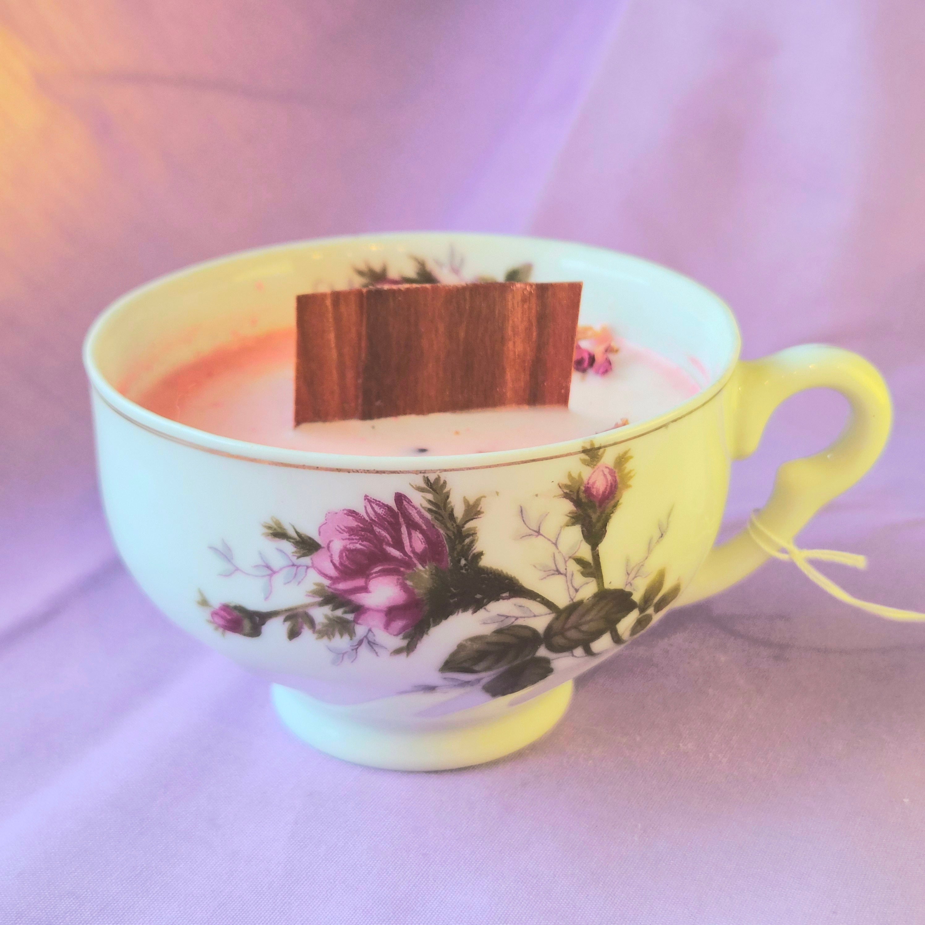 Vanilla Rose Vintage Teacup Candle