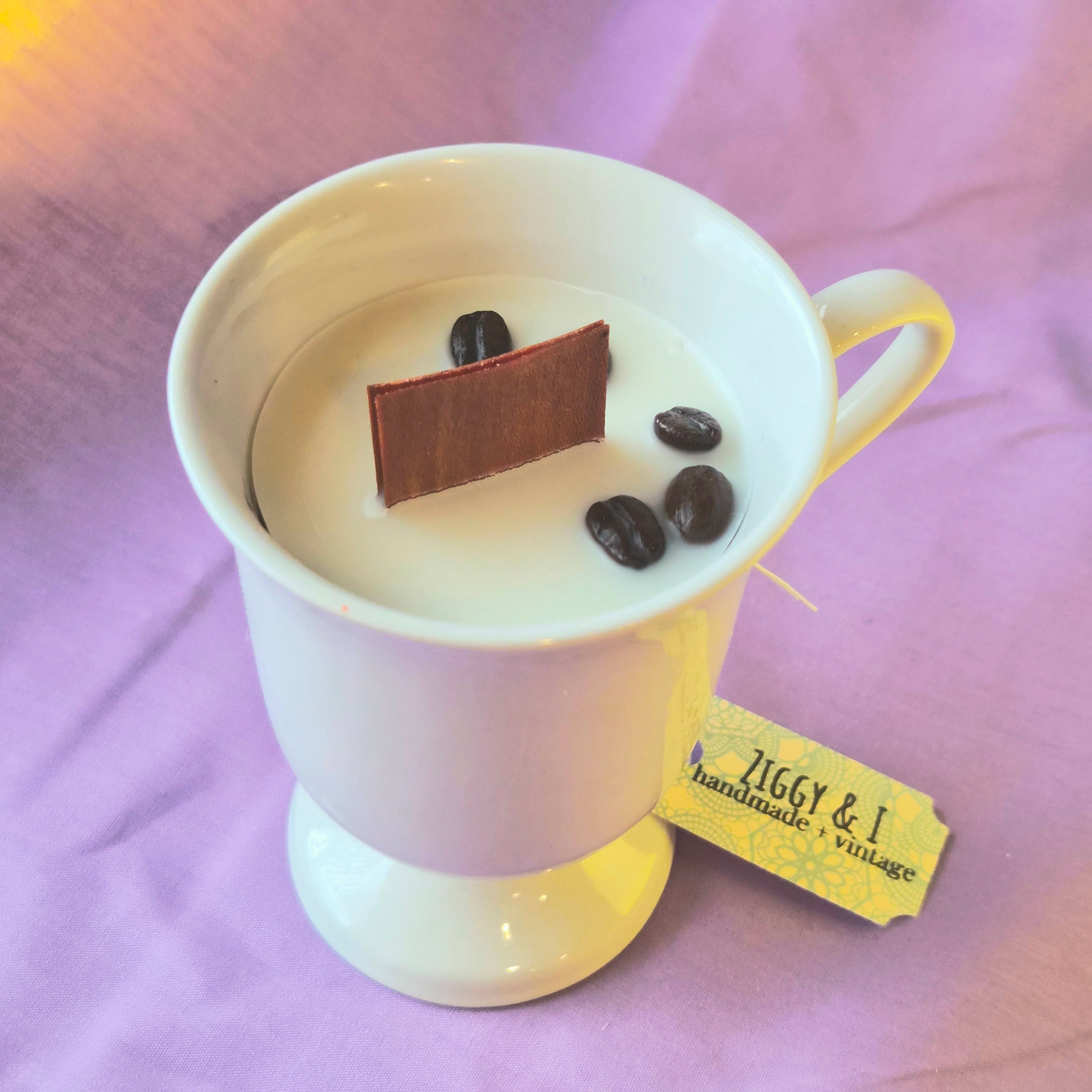 Cafe Latte Vintage Teacup Candle